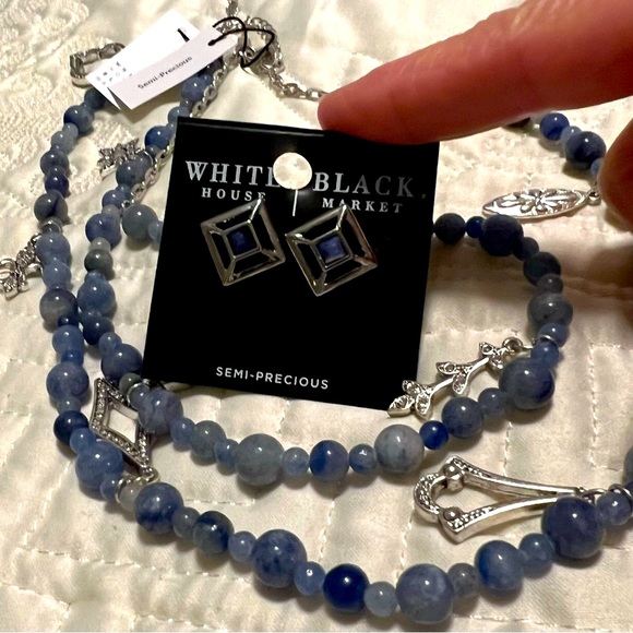 White House Black Market Jewelry - White House Black Market Beaded Charm Necklace and Earrings, 2pc Set